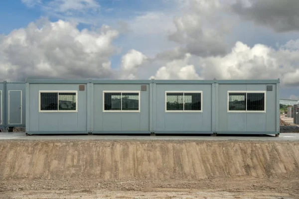 Prefab office with bathroom